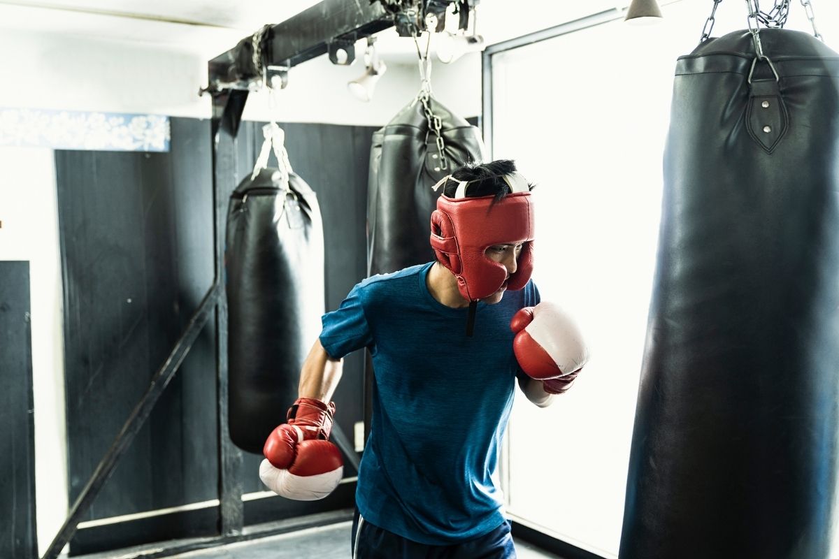 boxer at boxing gym
