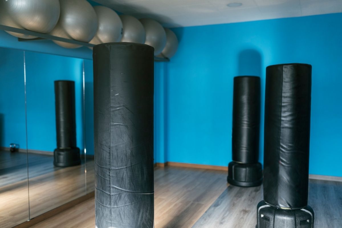 gym with punching bags