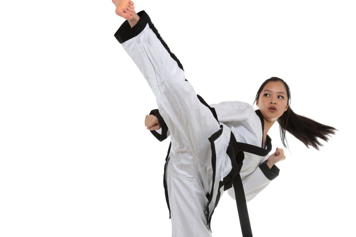 Martial Artist kicking