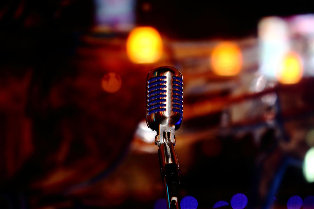 Microphone in a studio